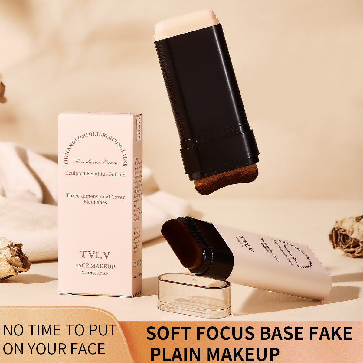 🔥Limited Time Offer🔥2 in 1 Foundation Stick With Brush Face Brighten Double Head Eraser Concealer💃