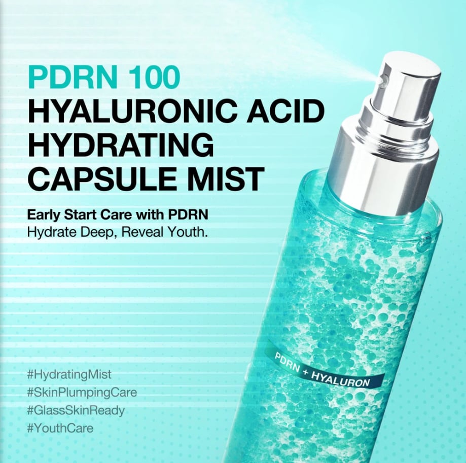🧴PDRN 100 Hyaluronic Acid Hydrating Capsule Mist – Instant Dewy Skin Glow✨