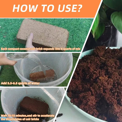 🔥LAST DAY 49% OFF🌱Premium Organic Coconut Coir Bricks for Plants