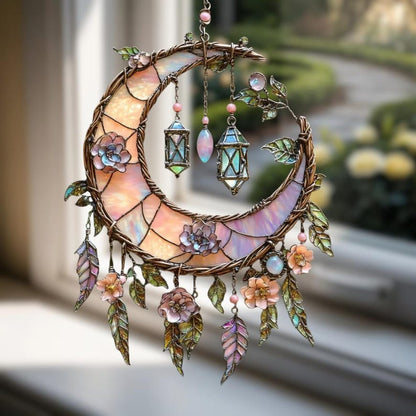 🔥2026 New Release 49% OFF -🌙Hand-Painted Moon and Floral Window Decor💖