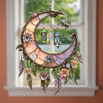 🔥2026 New Release 49% OFF -🌙Hand-Painted Moon and Floral Window Decor💖