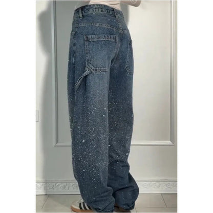 🌸Limited-time offer💐 Women's Straight Jeans with Rhinestones✨